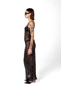 Serenity Maxi Dress | Black Daisy Print