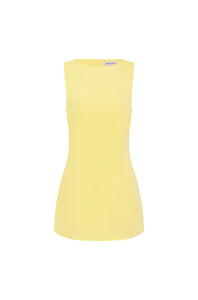 Lila Linen Mini Dress | Butter Yellow